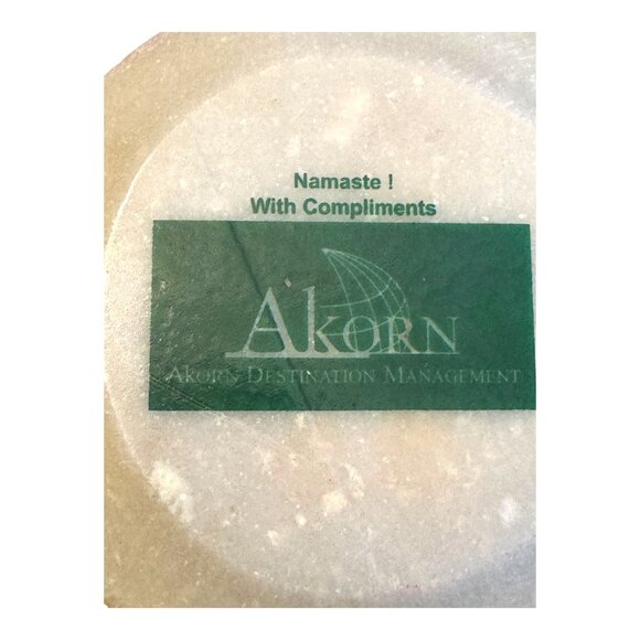 Vintage Marble Decorative Plate With Elephant Design & Intricate Gold Trim - Picture 6 of 6